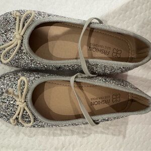 Girls silver sparkley flats - Mia Belle Brand